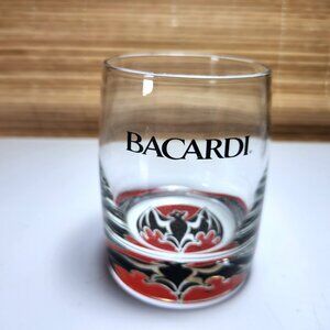 Bacardi Rum Glass Bacardi Bat logo weighted lo-ball Collectable Advertising 10oz